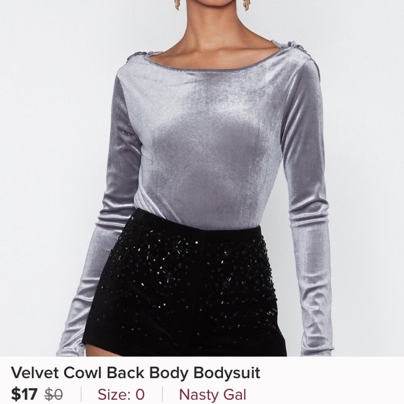 Velvet Cowl Back Bodysuit ( Another ) - Picture 4 of 4